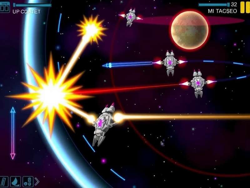 Thrust Cosmic Blast gameplay screenshot showing space battle